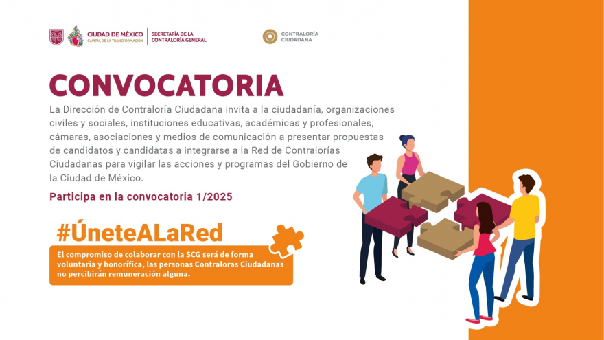 Convocatoria 1/2025 para formar parte de la Red de Contralorías Ciudadanas